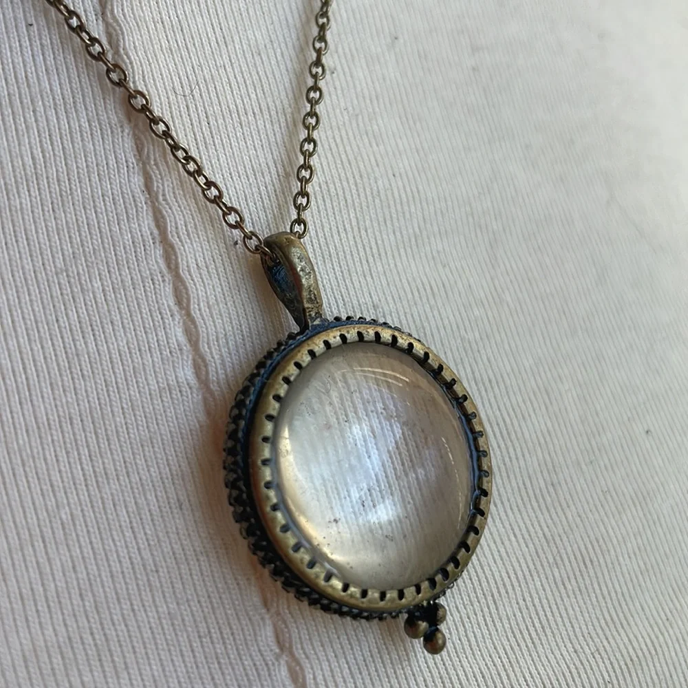 COPY - Magnifying Glass Pendant Necklace, Lucky Brand, Antique - Picture 1 of 16